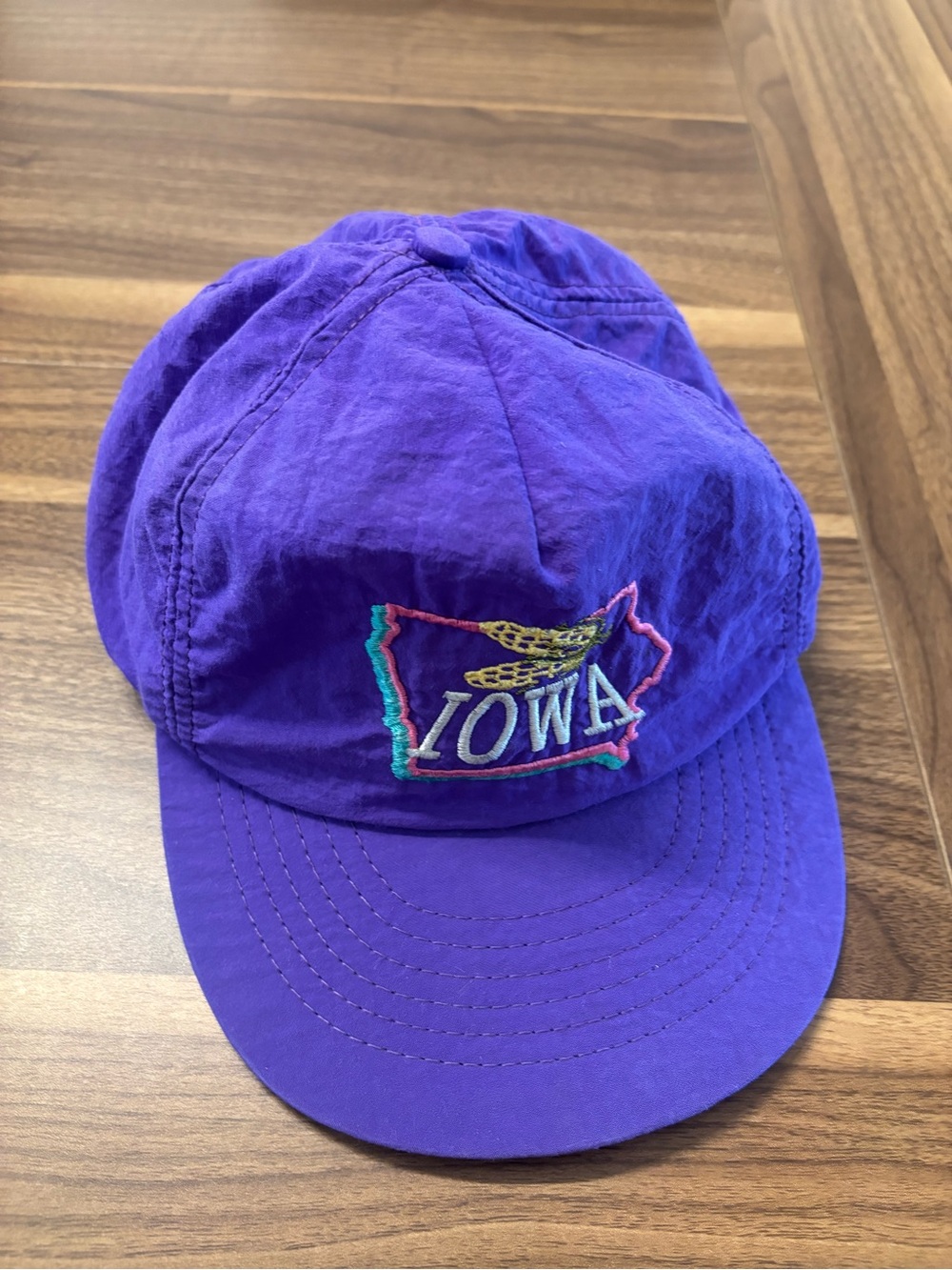 Iowa Vintage RARE Snap Back 90's Retro Hat Made In USA New Purple Original